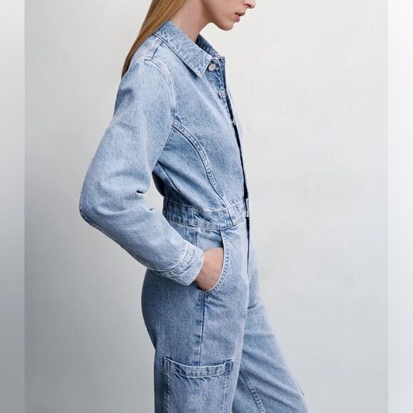 Mango Denim Jumpsuit With Cargo Pockets - Picture 2 of 10